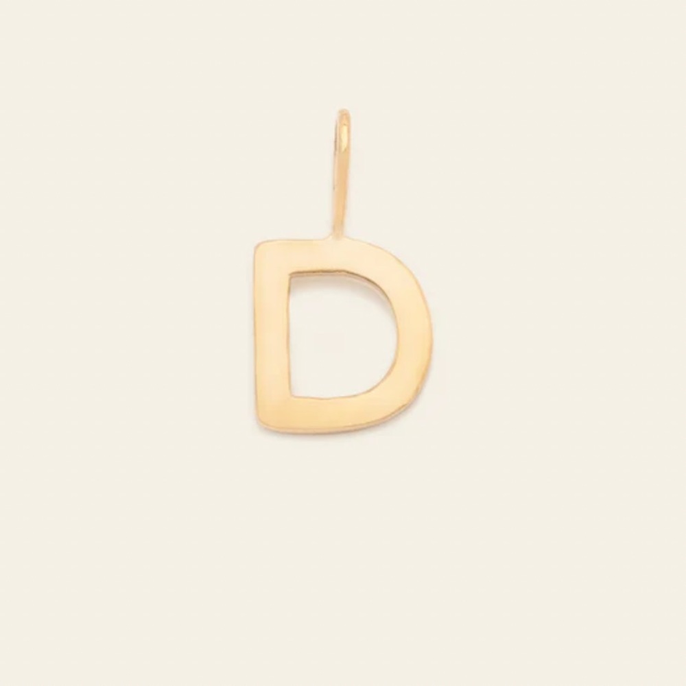 NEW Melanie Auld Adorned 14k Solid Gold D Initial Charm